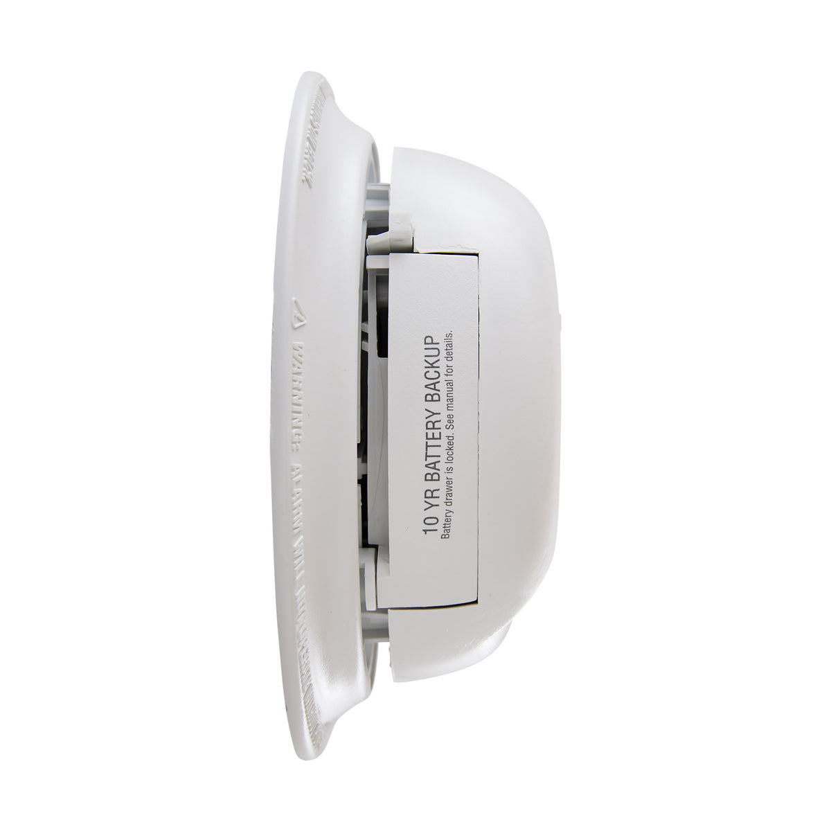 Side - Hardwired Ionization Smoke Alarm with 10 Year Battery Backup