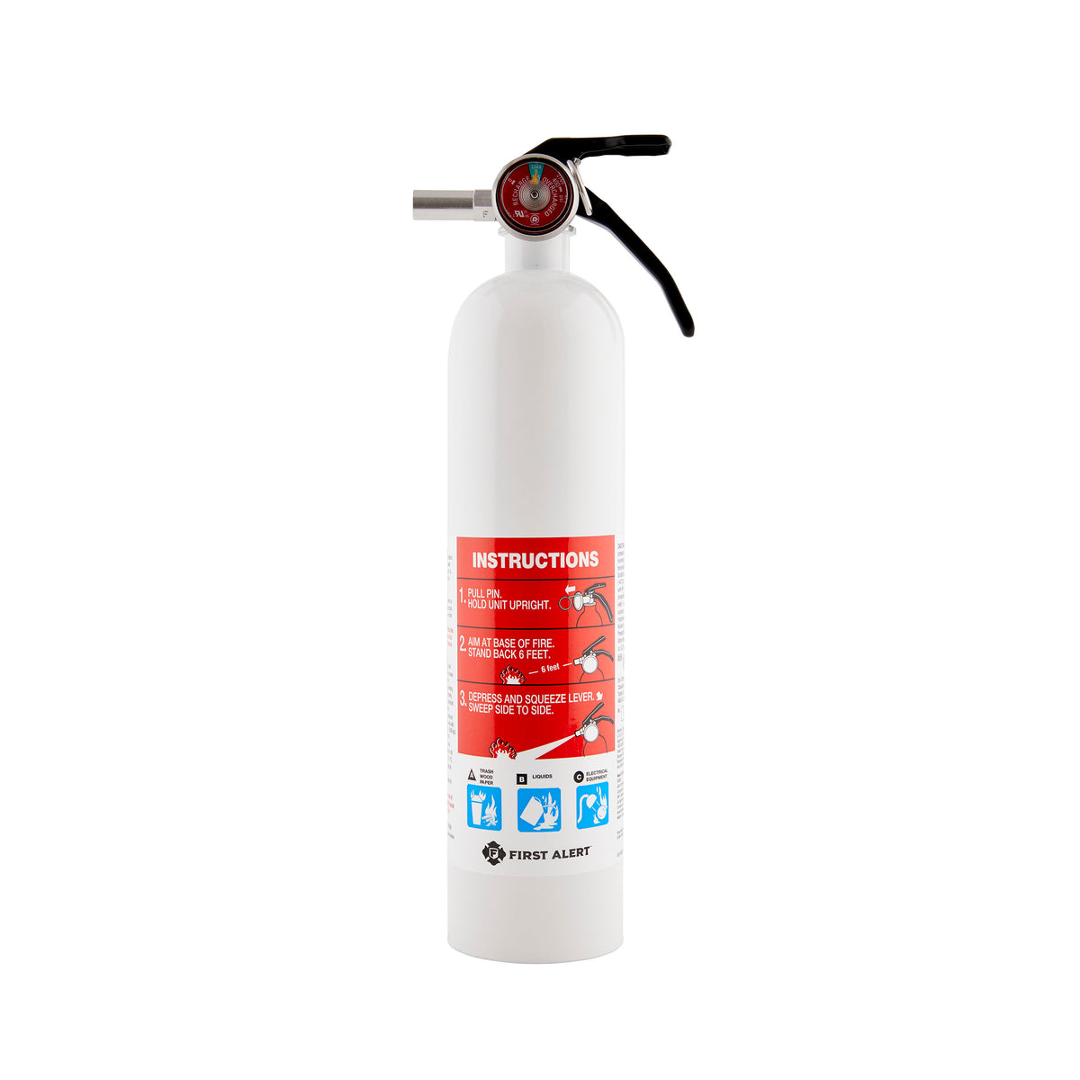 White Fire Extinguisher front view