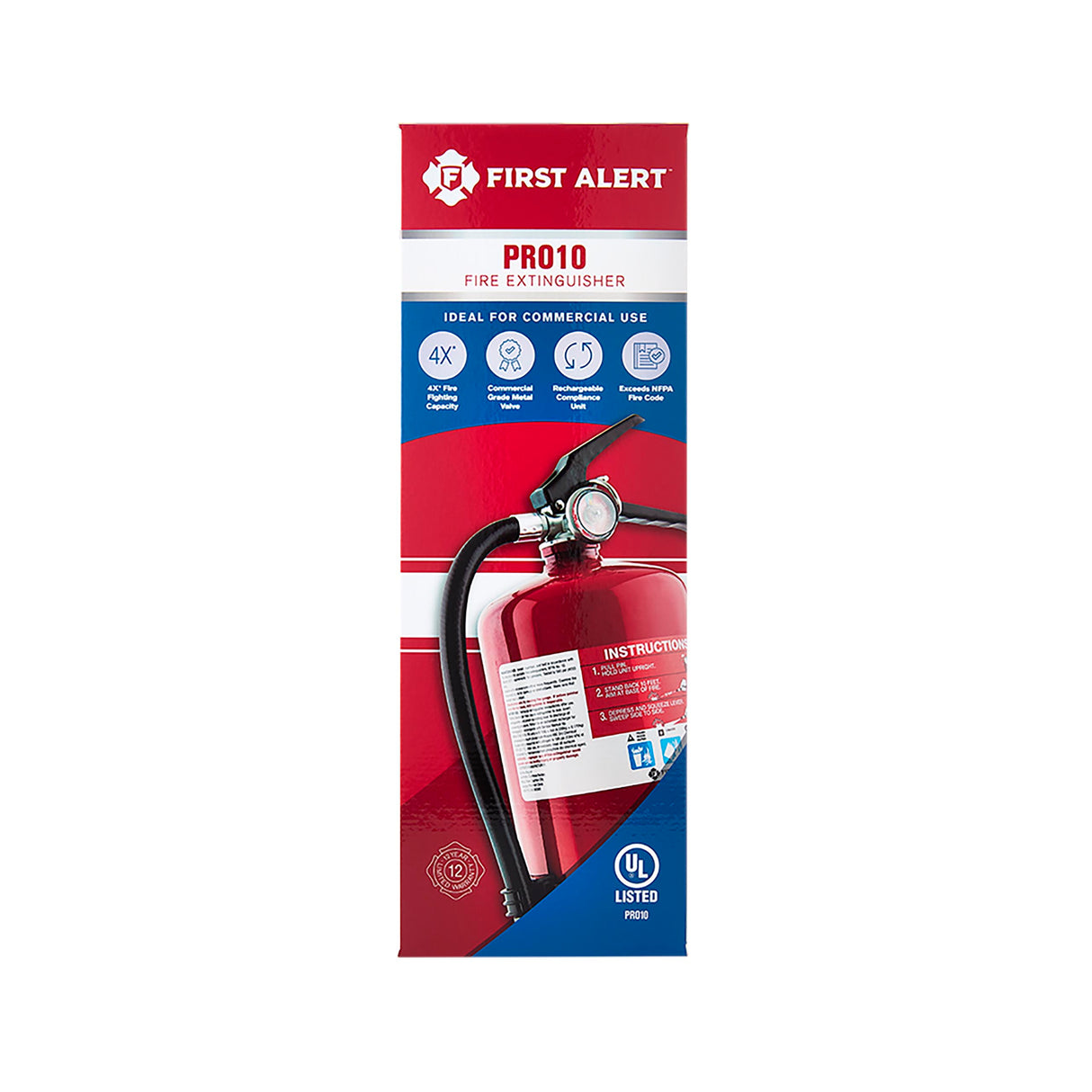 Front Package- Rechargeable Commercial Fire Extinguisher (Red)
