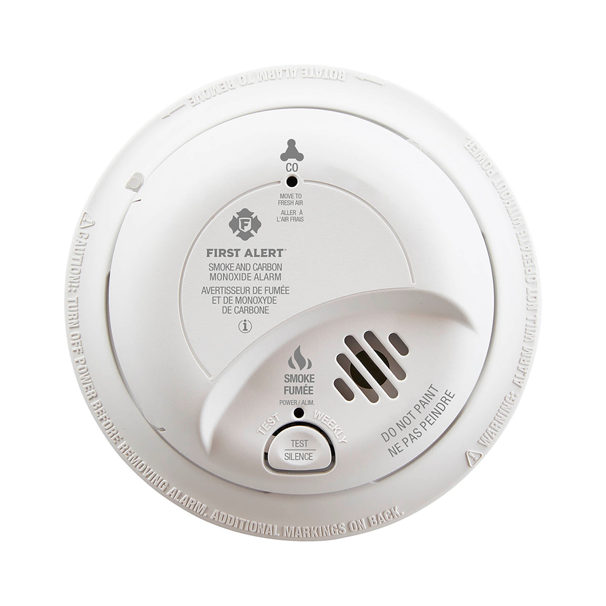 Hardwired Smoke and CO Alarm with Battery Backup - Front