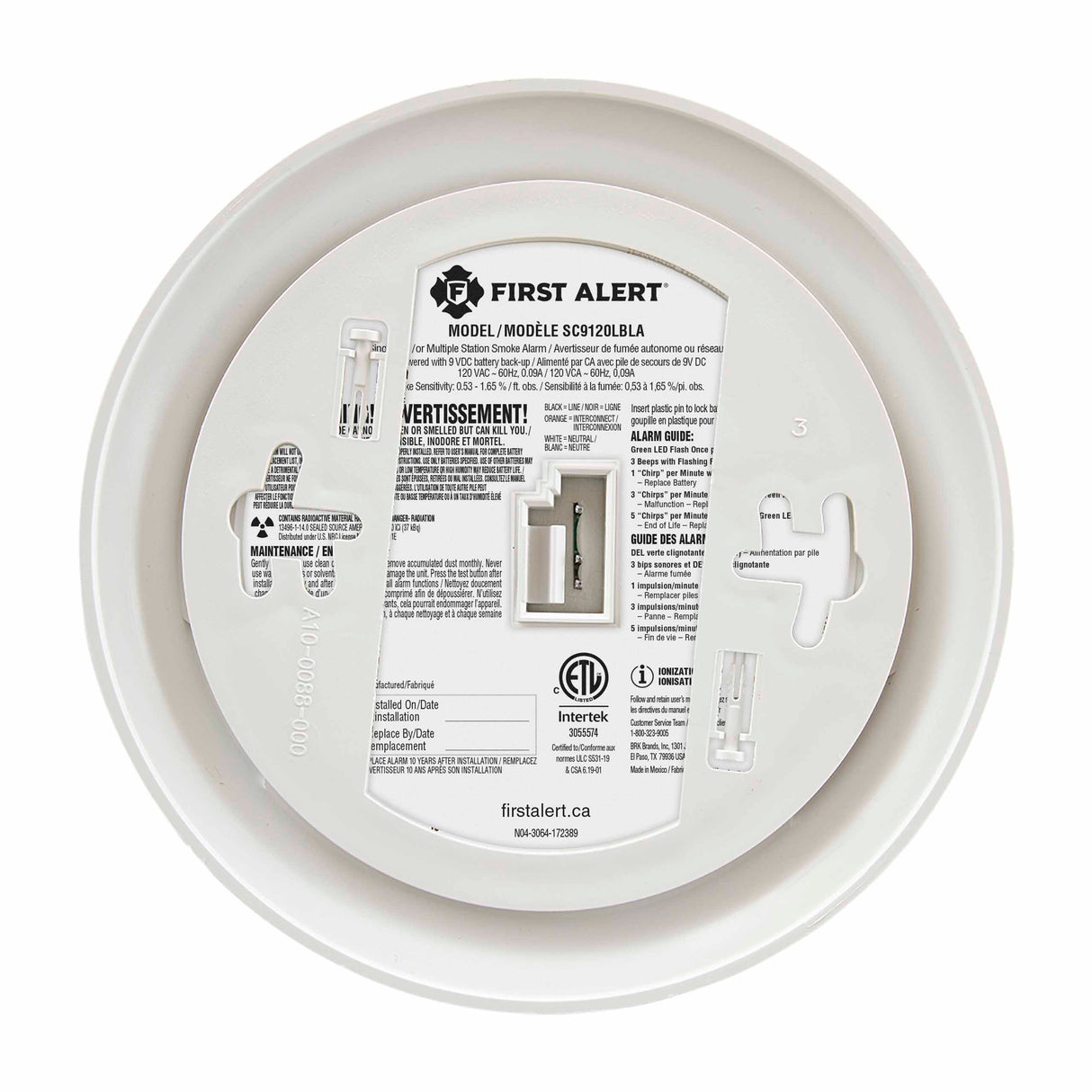 Combo Smoke & CO Alarm w/10-Year Battery Backup