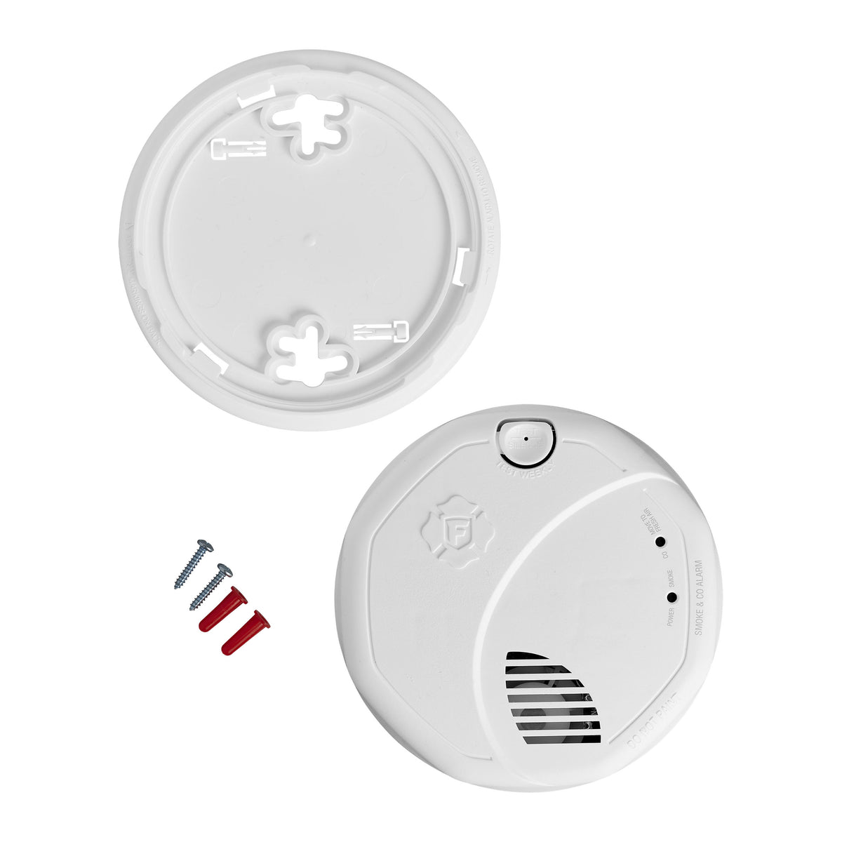 Z-WAVE Plus Smart Smoke and CO Alarm works with Ring - Front with mounting