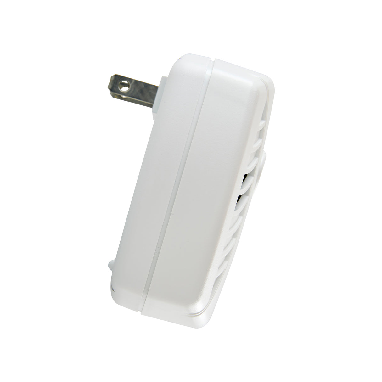 Side of white CO7P01 Plug-in CO alarm