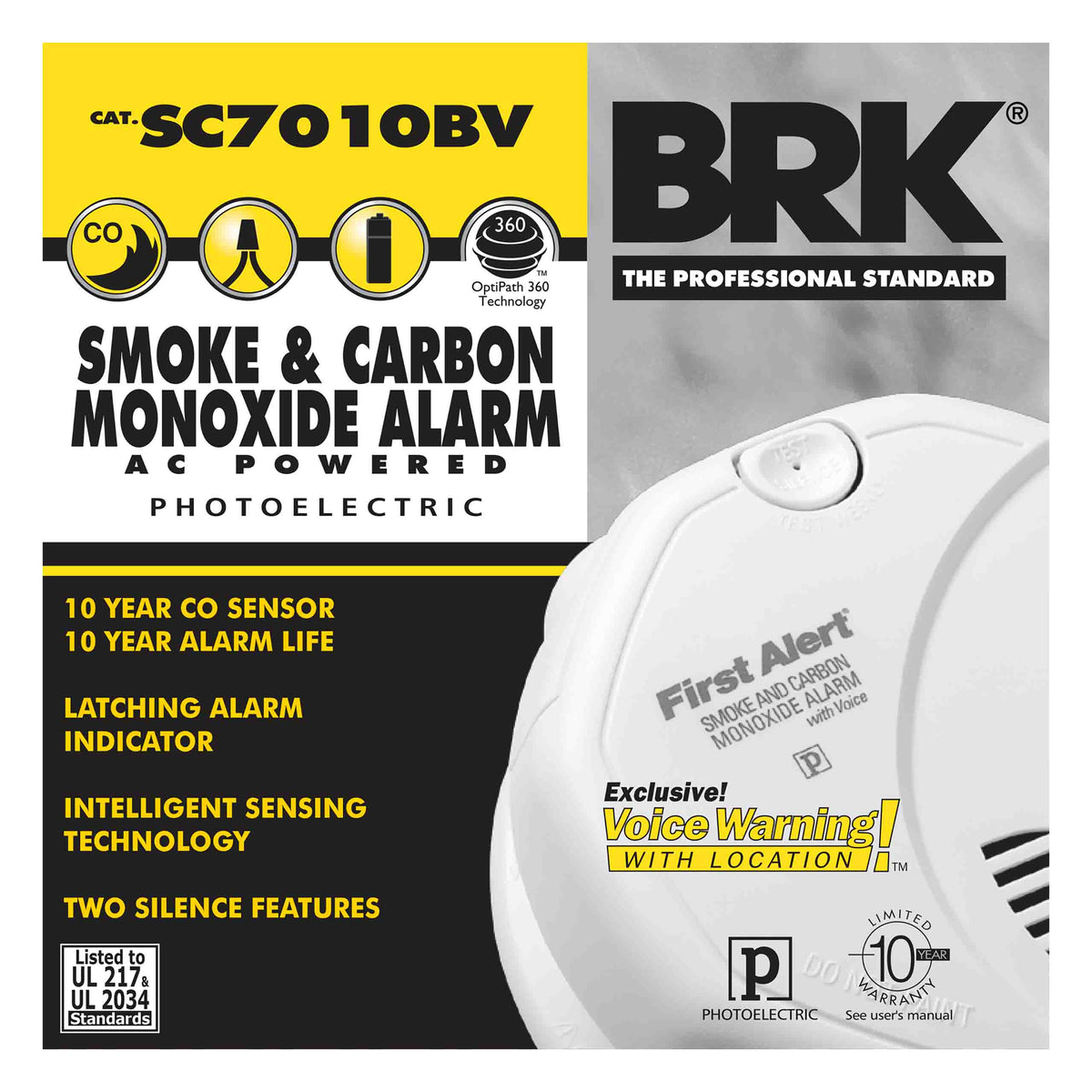 Carton - Hardwired Talking Photoelectric Smoke and Carbon Monoxide Alarm - Photoelectric - Electrochemical